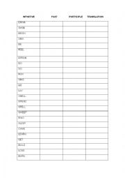 English Worksheet: Test Irregular Verbs (I)