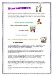 English Worksheet: STEREOTYPES