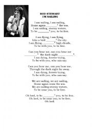 English Worksheet: Song I am sailing