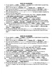 English Worksheet: Quiz on Halloween