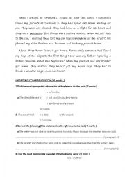 English Worksheet: 8th form end of term test 