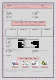 English Worksheet: Plural activities