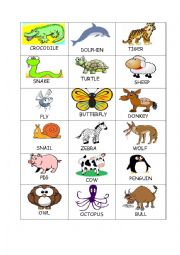 English Worksheet: Animals2