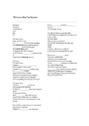 English Worksheet: If I were a boy by Beyonc