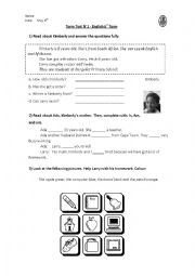 English Worksheet: Verb To be personal information  