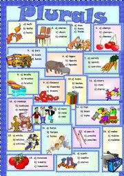 English Worksheet: PLURALS- Multiple choice 