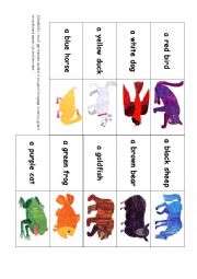 English Worksheet: Brown Bear, Brown Bear What Do You See ? by Eric Carle DOMINOES