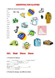 English Worksheet: Shopping for clothes