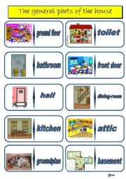 English Worksheet: The general parts of the house (part 1)