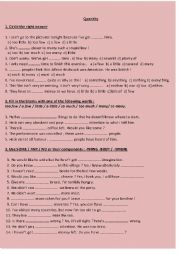 English Worksheet: Quantity