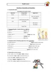 English Worksheet: Adjectives: comparative and superlative