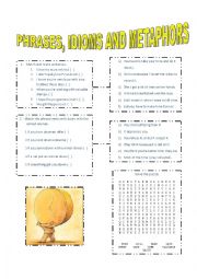 English Worksheet: Sportsand Leisure Phrases and Metaphors