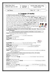 English Worksheet: A Test