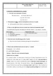 English Worksheet: mid term test