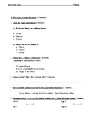 English Worksheet: 7th form mid term test 3