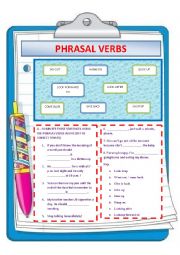 English Worksheet: PHRASAL VERBS 