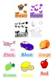 English Worksheet: COLOURS Flash card