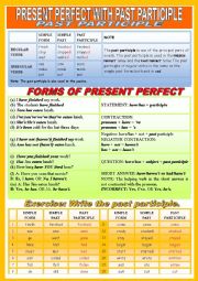 English Worksheet: PRESENT PERFECT WITH PAST PARTICIPLE - 2003