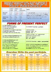 English Worksheet: PRESENT PERFECT WITH PAST PARTICIPLE - 2003