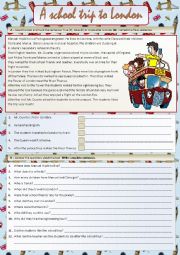 English Worksheet: A school trip to London