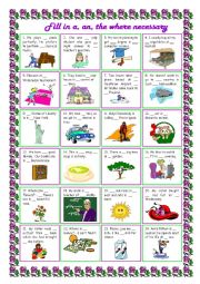 English Worksheet: Articles