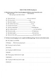 English Worksheet: The Future Tense (be going to)