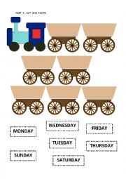 English Worksheet: Days of Week Train and Foods