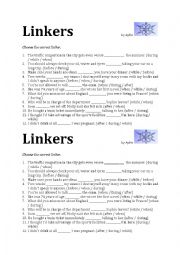 English Worksheet: linkers