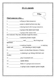 English Worksheet: Questionnaire for Future Tenses
