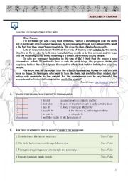 English Worksheet: Reading Comprehension: addicted to fashion