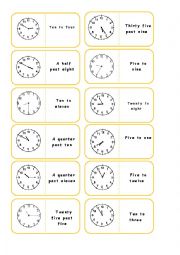 English Worksheet: time domino