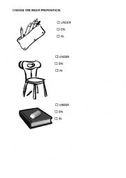 English Worksheet: Prepositions IN-ON-UNDER