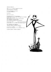 English Worksheet: THE NIGHTMARE BEFORE CHRISTMAS: 