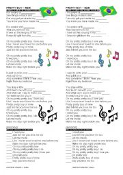 English Worksheet: PRETTY BOY - M2M