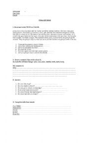 English worksheet: FINAL TEST 