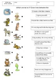 English Worksheet: Match the animals