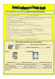 English Worksheet: Present Simple or Present Continuous