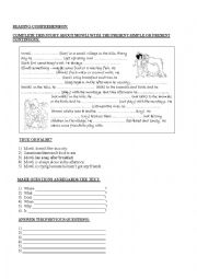 English Worksheet: PRESENT SIMPLE VS PRESENT CONTINUOUS