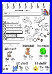 Worksheet - pets & colours