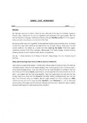 English Worksheet: SIMPLE PAST WORKSHEET