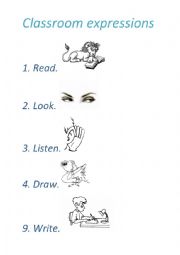 English Worksheet: Classroom expressions