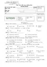 English Worksheet: Mau bai thi het mon