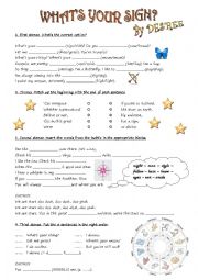 English Worksheet: Whats your sign? A song by Desree