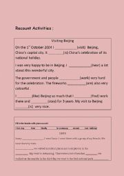 English worksheet: recount activities