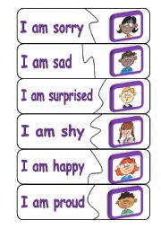 English Worksheet: feelings puzzle pieces