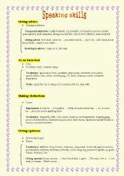 English Worksheet: Speaking skills