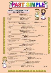 English Worksheet: PAST SIMPLE - REGULAR VERBS