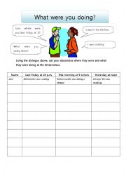 English Worksheet: what were you doing?