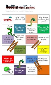 English Worksheet: Ladders and snakes 