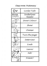 English Worksheet: CLASS-ROOM PICTIONARY part-1